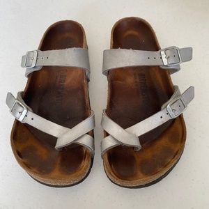 Birkenstock Mayari Silver Sandals size 37 ladies 6